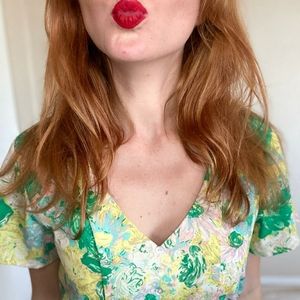 Short Floral Dress with Vintage Feel